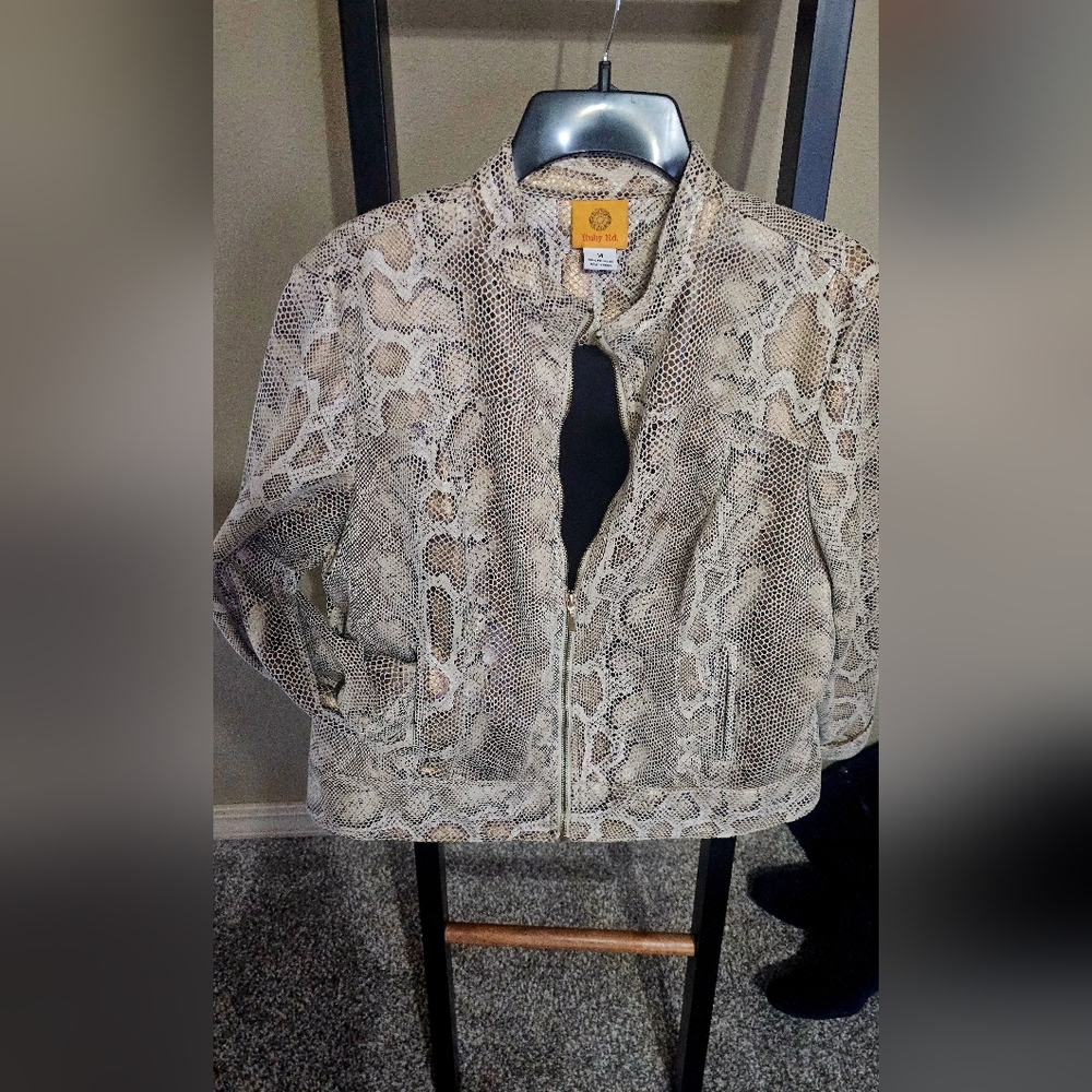 Snakeskin Print Women's Jacket Sz 14 RUBY RD BRAND
